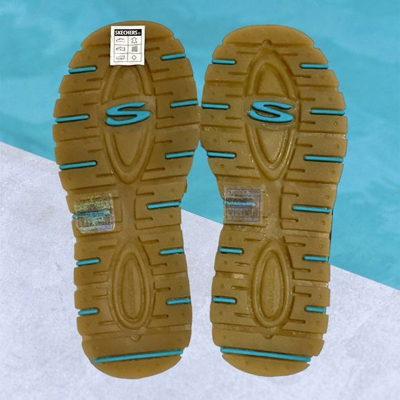 Vtg 90's Y2K Skechers Sky Jammers Wheat Tan Leather Thong Sandals Size 6 W WIDE - Picture 12 of 16